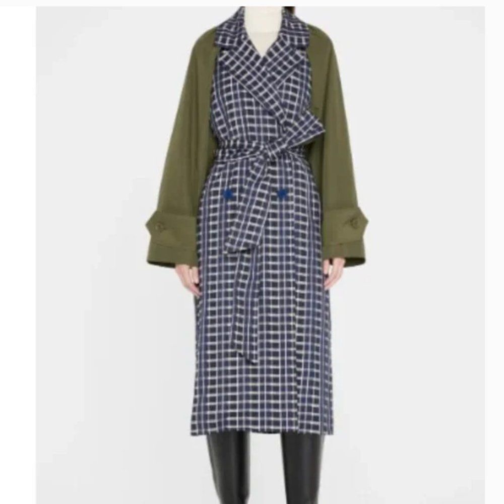 Tanya Taylor Lotta Contrast Combo Trench Coat - Picture 2 of 12